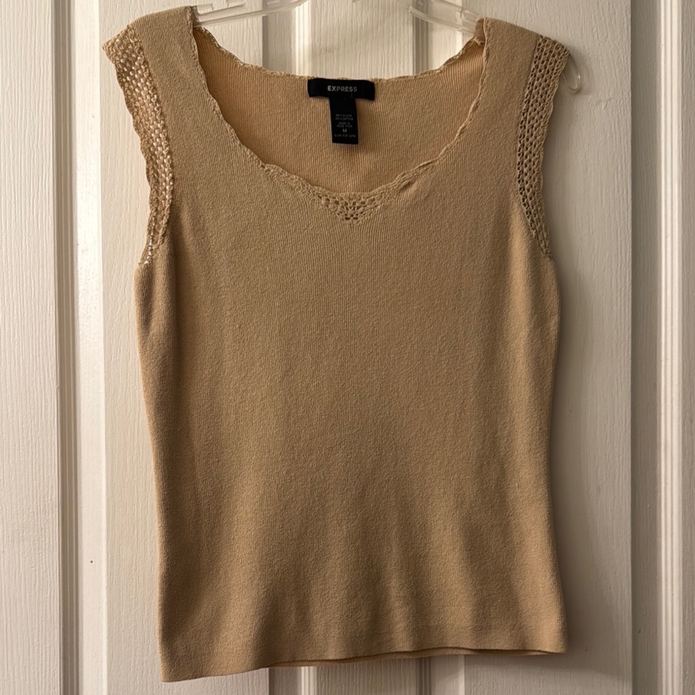 Express Women's Tan Sleeveless Top